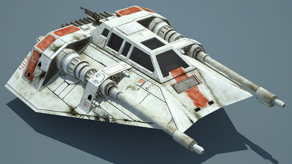 Game Ready Star Wars Snowspeeder 3D Model