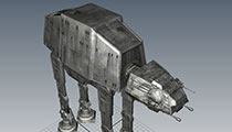 Star Wars AT-AT Imperial Walker, Game Ready 3D Model - Maya View