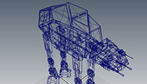 Star Wars AT-AT Imperial Walker, Game Ready 3D Model - Maya View