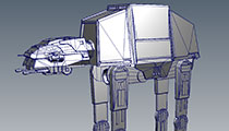 Star Wars AT-AT Imperial Walker, Game Ready 3D Model - Maya View