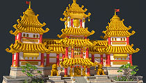 Game Ready Fantasy Castle 3d model - Front