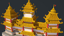 Game Ready Fantasy Castle 3d model- Back