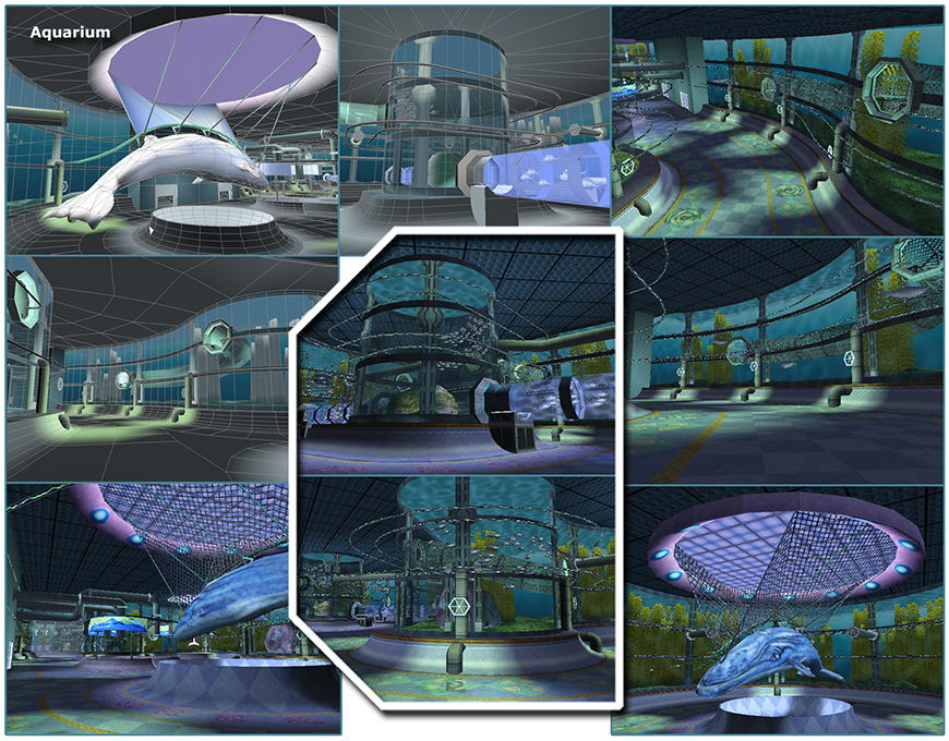 Mirena Rhee - architecture, 3d modeling and lighting for the Aquarium level - Aggressive Inline for Xbox