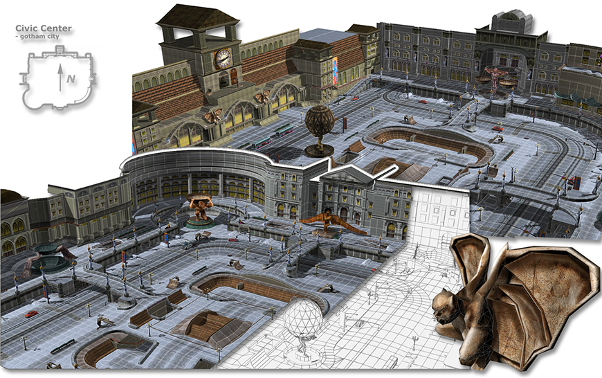 Mirena Rhee - architecture and 3d modeling for Civic Center - Aggressive Inline for PS2