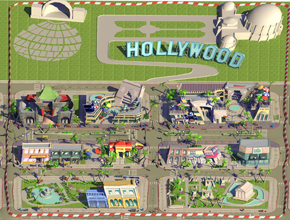 3d modeling of a super deformed version of Hollywood for Zombiewood