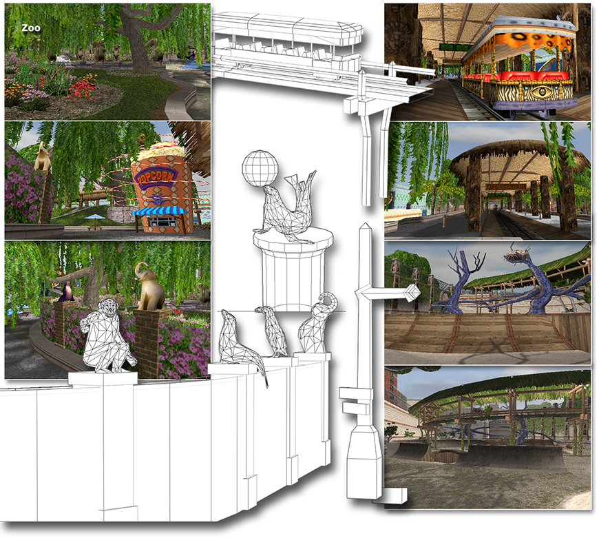 Mirena Rhee - architecture, 3d modeling and lighting for the Zoo level - Aggressive Inline for Xbox