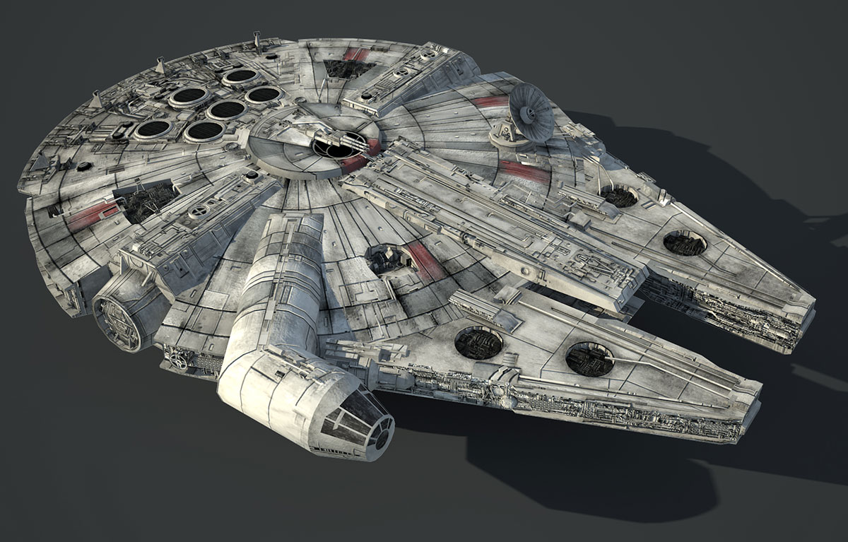 Game Ready Star Wars Millennium Falcon 3D Model Minor Harmony