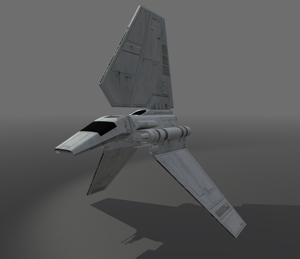 Game Ready Star Wars Imperial Shuttle 3D Model - Lambda-class T-4a shuttle