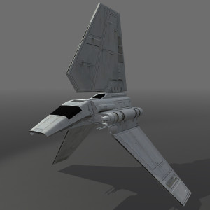 Game Ready Star Wars Imperial Shuttle 3D Model - Lambda-class T-4a shuttle