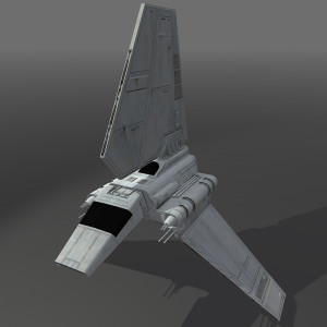 Game Ready Star Wars Imperial Shuttle 3D Model - Lambda-class T-4a shuttle