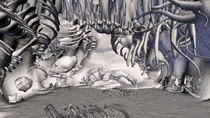 Bull Rancor Pit 3d artwork wireframe from Maya